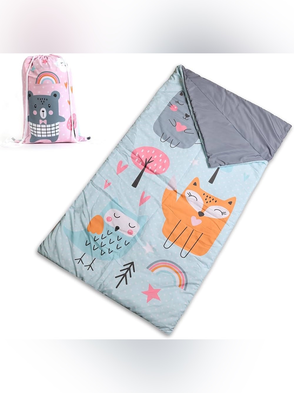BRAND NEW Children's Cute Animal Sleeping Bag - Reversible Pink & Light Blue